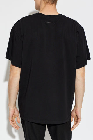 MM6 Maison Margiela BLACK T-shirt with logo patch 4