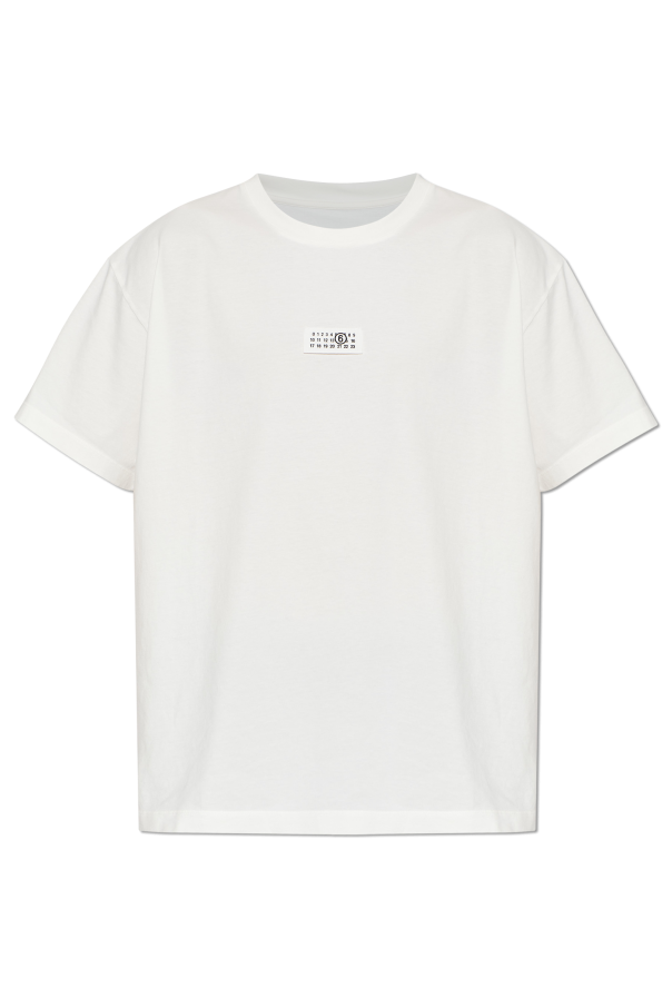MM6 Maison Margiela WHITE T-shirt with logo patch 1