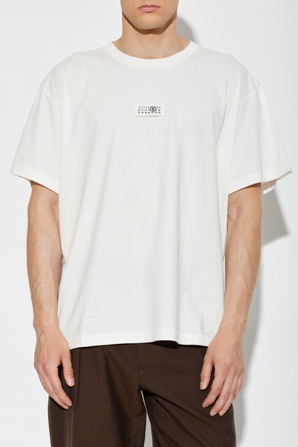 MM6 Maison Margiela WHITE T-shirt with logo patch 3