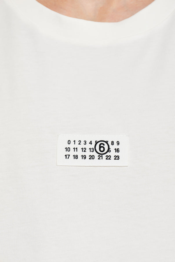MM6 Maison Margiela WHITE T-shirt with logo patch 5
