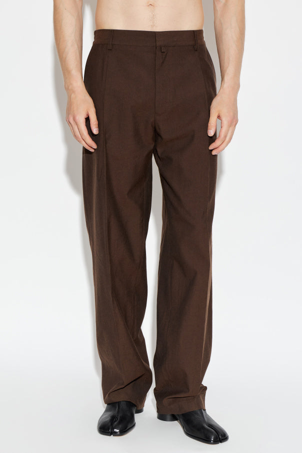 MM6 Maison Margiela BROWN Creased trousers 3