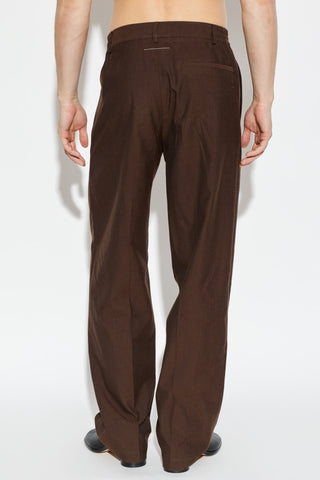 MM6 Maison Margiela BROWN Creased trousers 4