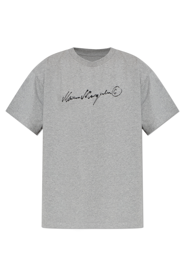MM6 Maison Margiela GREY T-shirt with printed logo 1