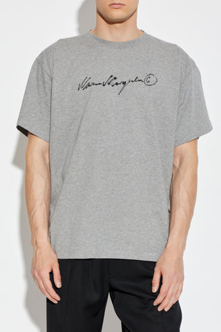 MM6 Maison Margiela GREY T-shirt with printed logo 3