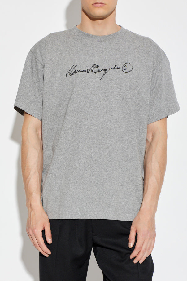 MM6 Maison Margiela GREY T-shirt with printed logo 3
