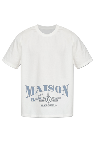 MM6 Maison Margiela WHITE T-shirt with printed logo 1