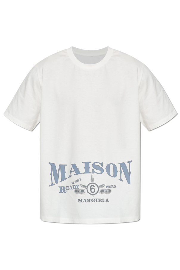 MM6 Maison Margiela WHITE T-shirt with printed logo 1
