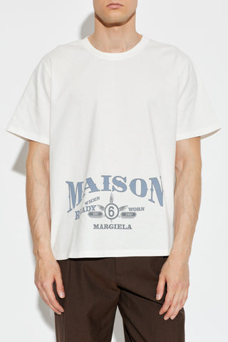 MM6 Maison Margiela WHITE T-shirt with printed logo 3