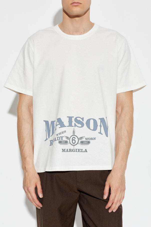 MM6 Maison Margiela WHITE T-shirt with printed logo 3