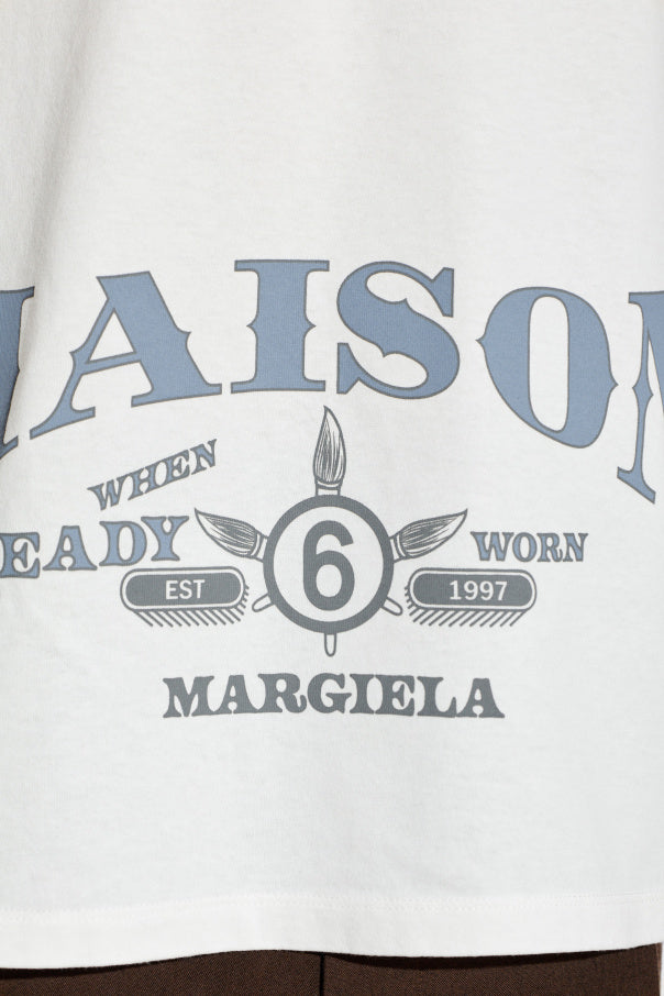 MM6 Maison Margiela WHITE T-shirt with printed logo 5