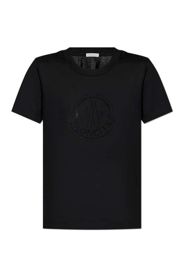 Moncler BLACK T-shirt with logo 1