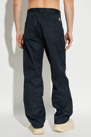 Moncler NAVY BLUE Trousers with logo 4