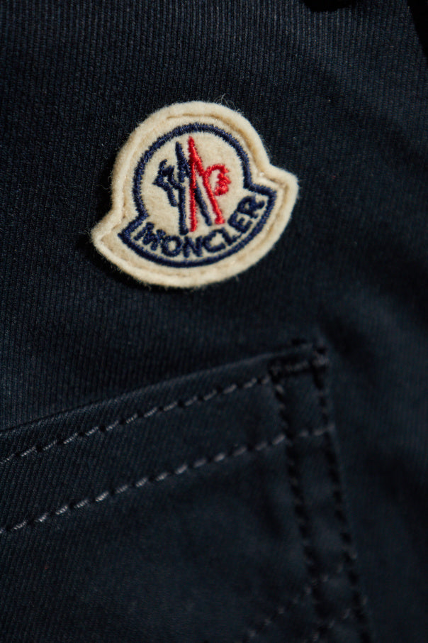 Moncler NAVY BLUE Trousers with logo 5
