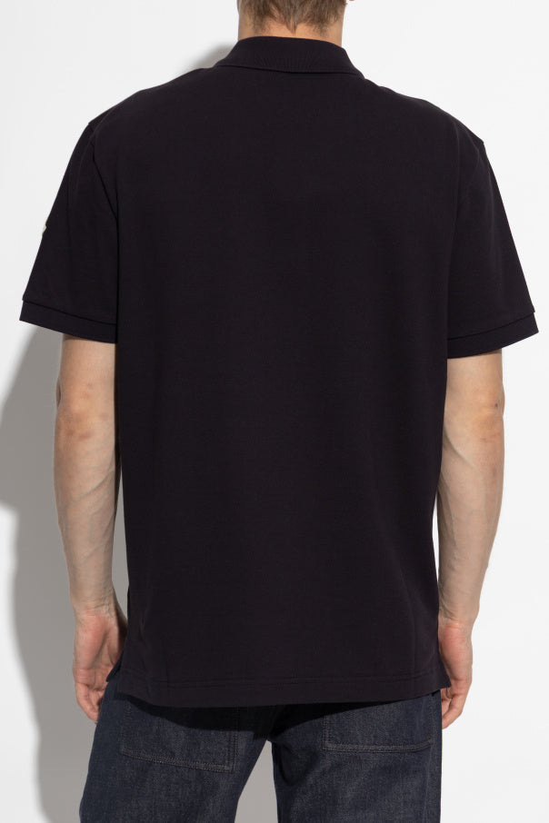 Moncler NAVY BLUE Polo with logo 4