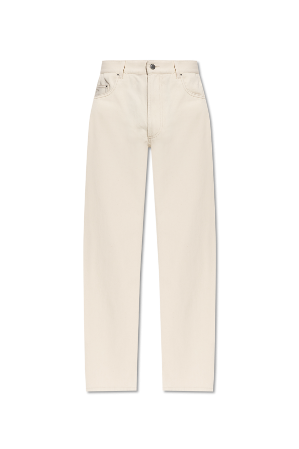 Moncler cream Jeans with logo 1