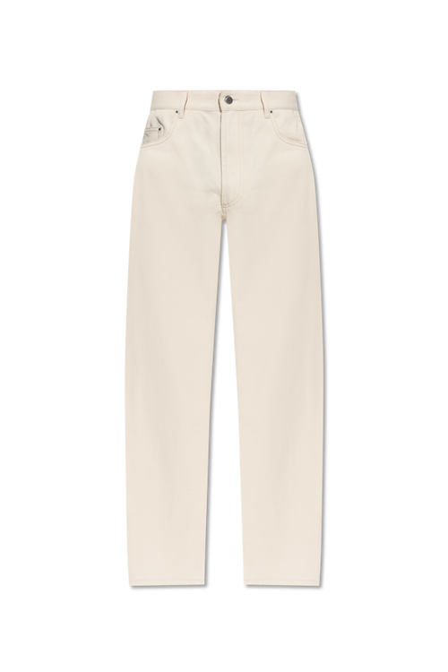 Moncler cream Jeans with logo 1