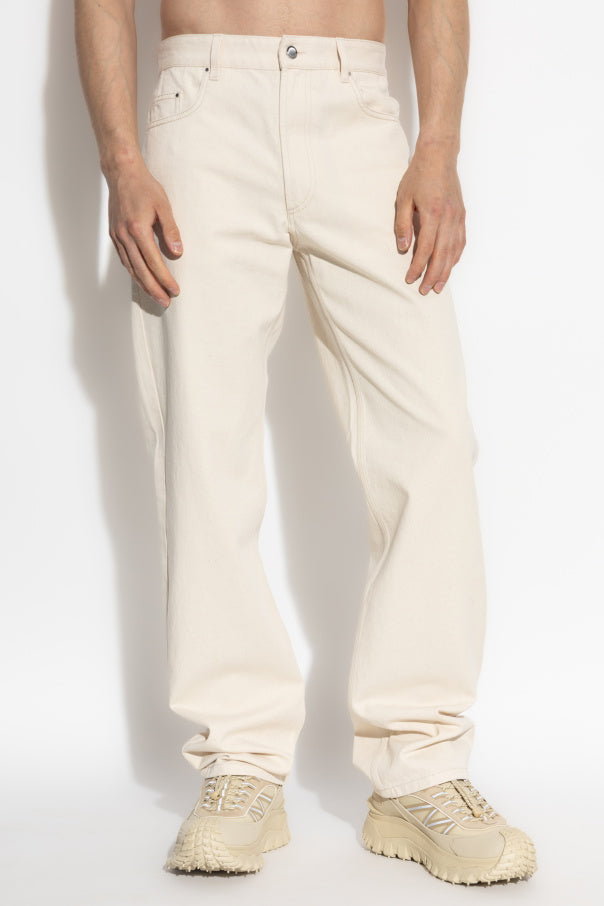 Moncler cream Jeans with logo 3