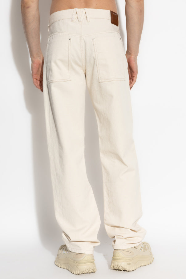 Moncler cream Jeans with logo 4