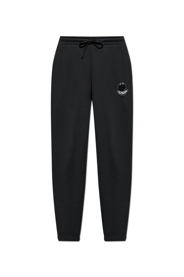 Moncler BLACK Trousers with logo 1