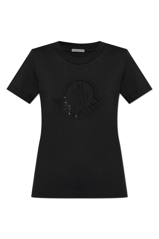 Moncler BLACK T-shirt with logo 1