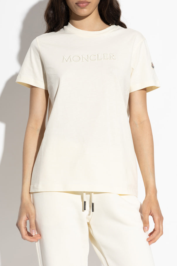 Moncler cream T-shirt with logo 3