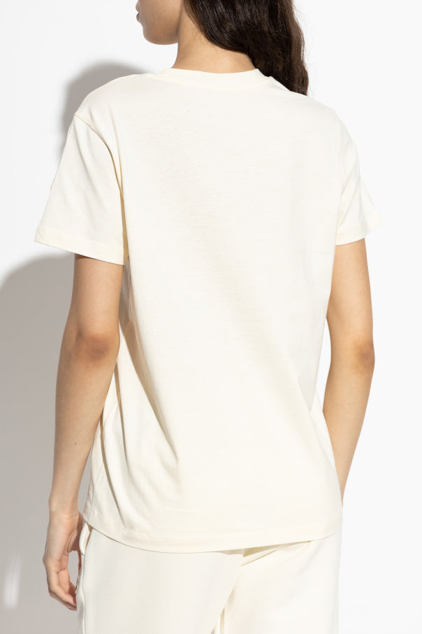 Moncler cream T-shirt with logo 4