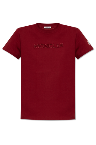 Moncler BURGUNDY T-shirt with logo 1