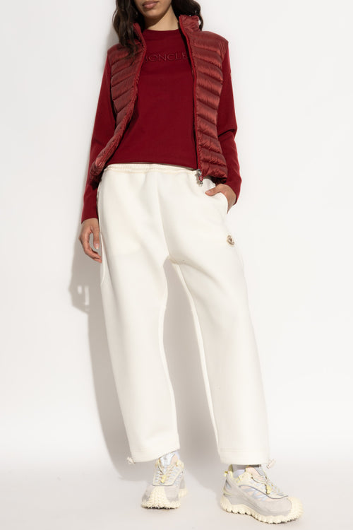 Moncler BURGUNDY T-shirt with logo 2