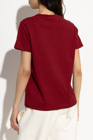 Moncler BURGUNDY T-shirt with logo 4