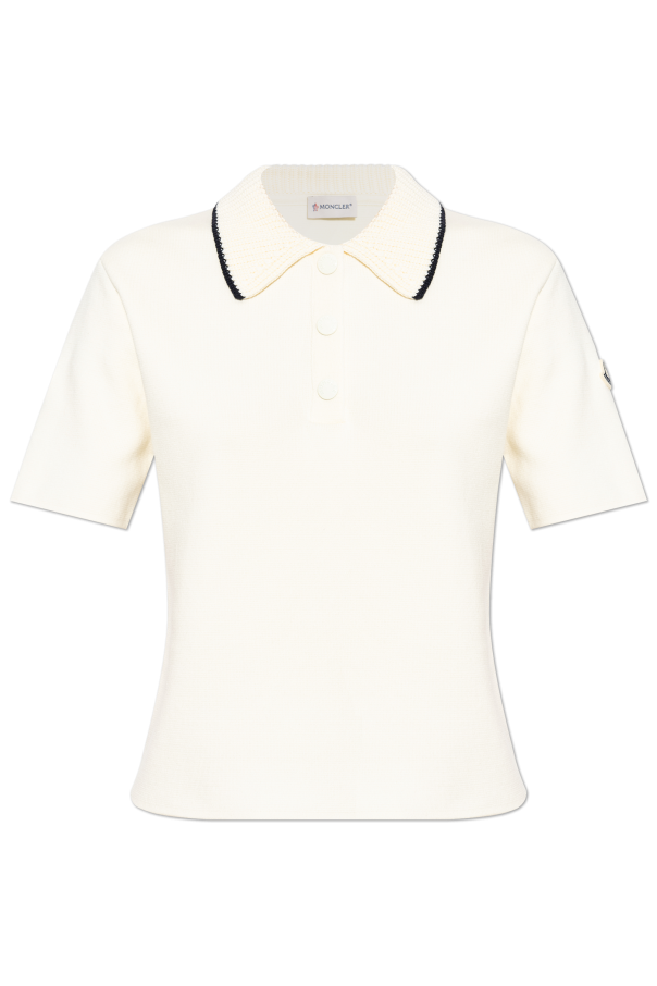 Moncler cream Cotton polo 1