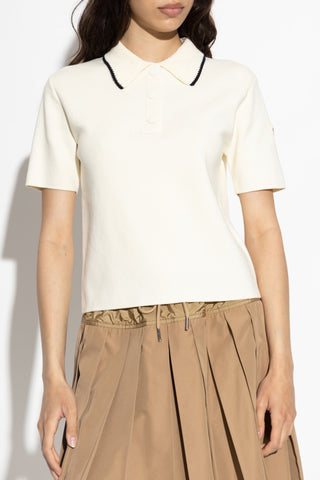 Moncler cream Cotton polo 3