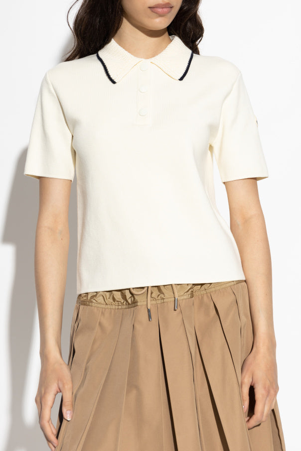 Moncler cream Cotton polo 3
