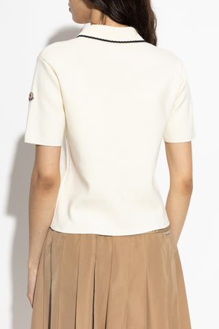 Moncler cream Cotton polo 4