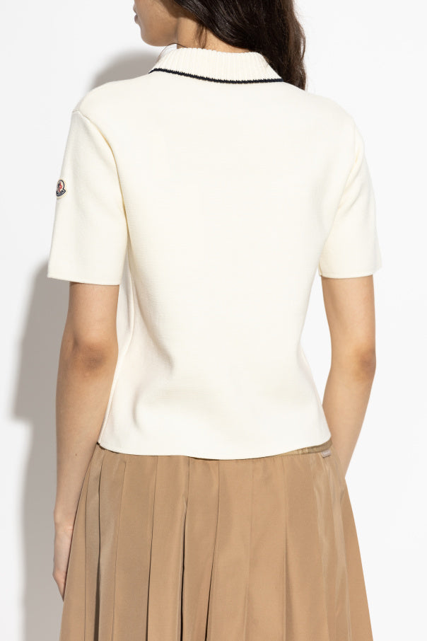 Moncler cream Cotton polo 4