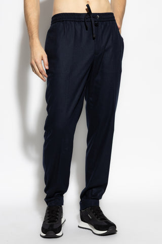Moncler NAVY BLUE Trousers with cashmere trim 3