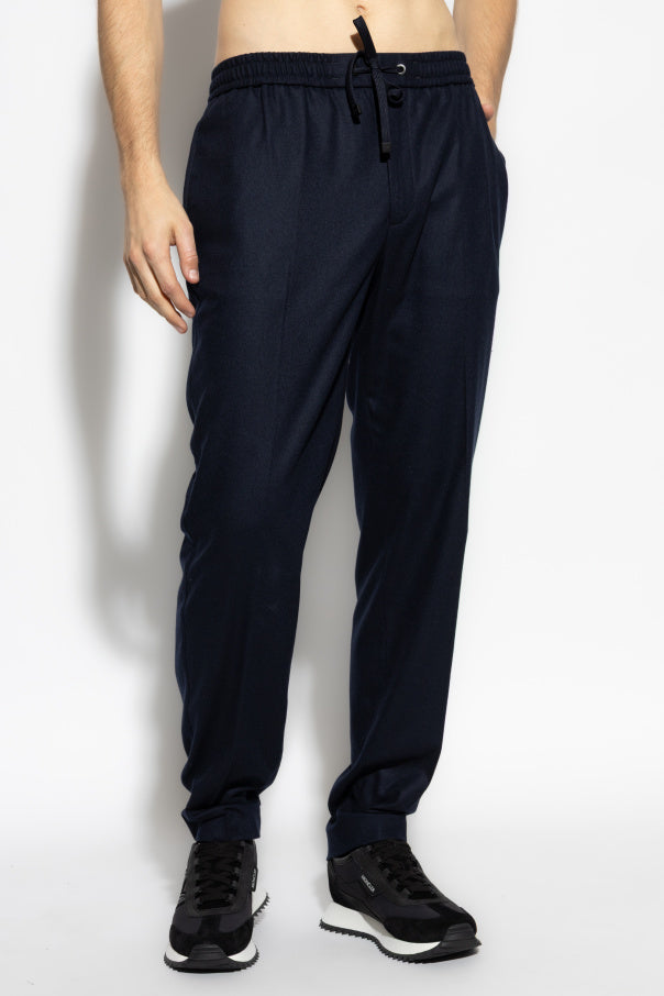 Moncler NAVY BLUE Trousers with cashmere trim 3