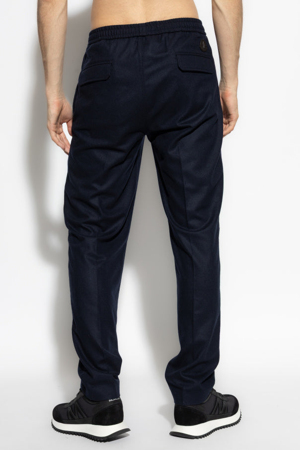 Moncler NAVY BLUE Trousers with cashmere trim 4