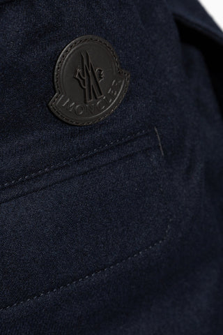 Moncler NAVY BLUE Trousers with cashmere trim 5