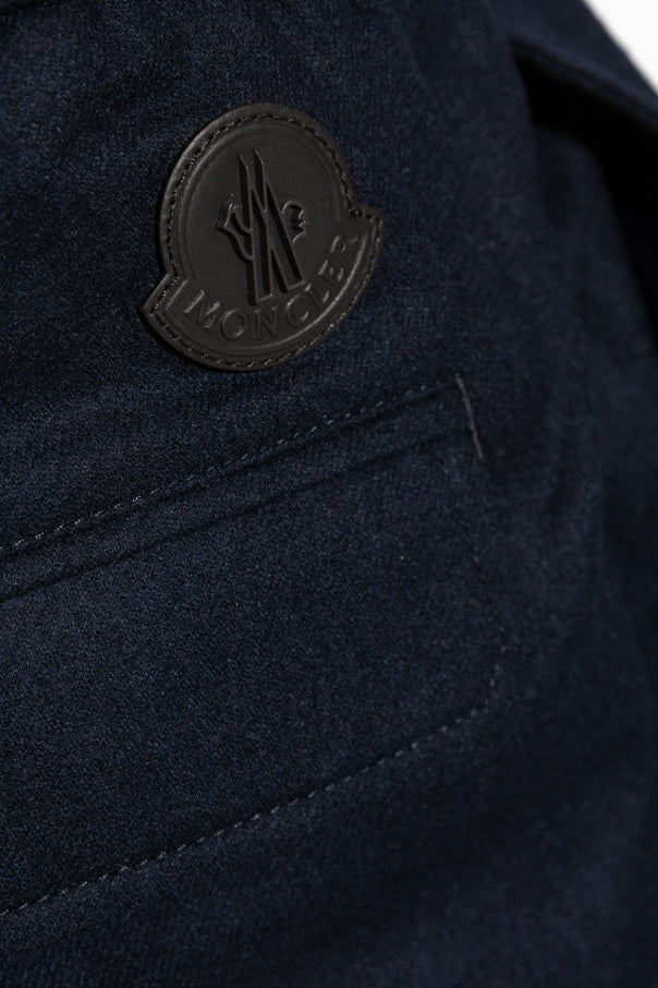 Moncler NAVY BLUE Trousers with cashmere trim 5