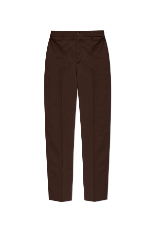Moncler BROWN Creased trousers 1