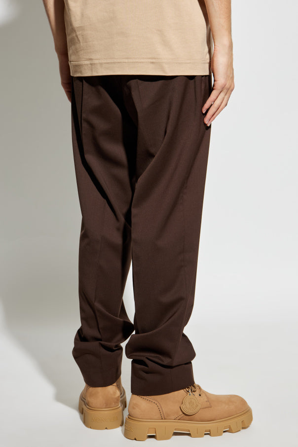 Moncler BROWN Creased trousers 4