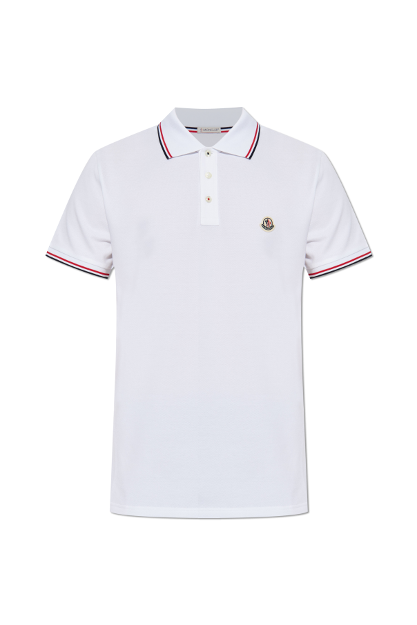 Moncler WHITE Cotton polo 1