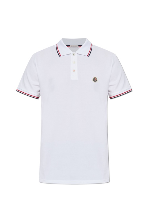 Moncler WHITE Cotton polo 1