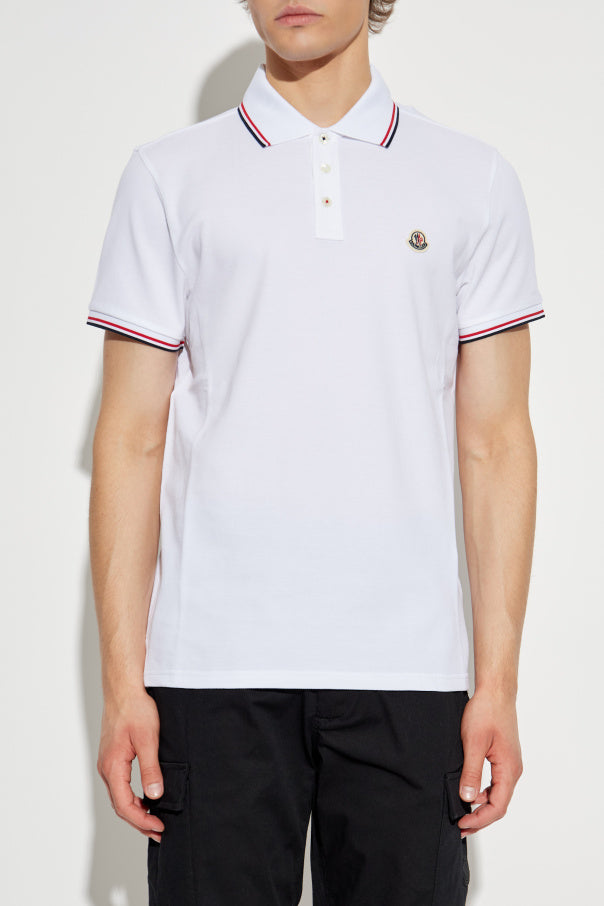 Moncler WHITE Cotton polo 3