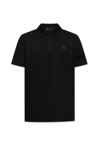 Moncler BLACK Polo with logo patch 1