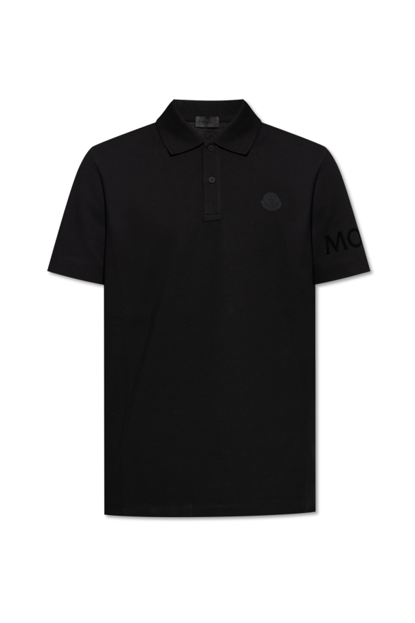 Moncler BLACK Polo with logo patch 1