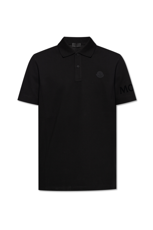 Moncler BLACK Polo with logo patch 1