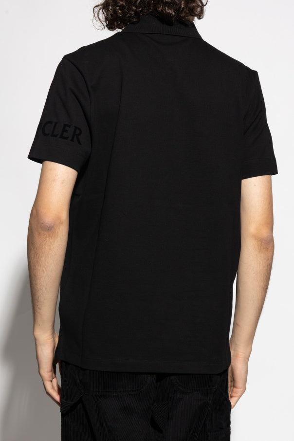 Moncler BLACK Polo with logo patch 4