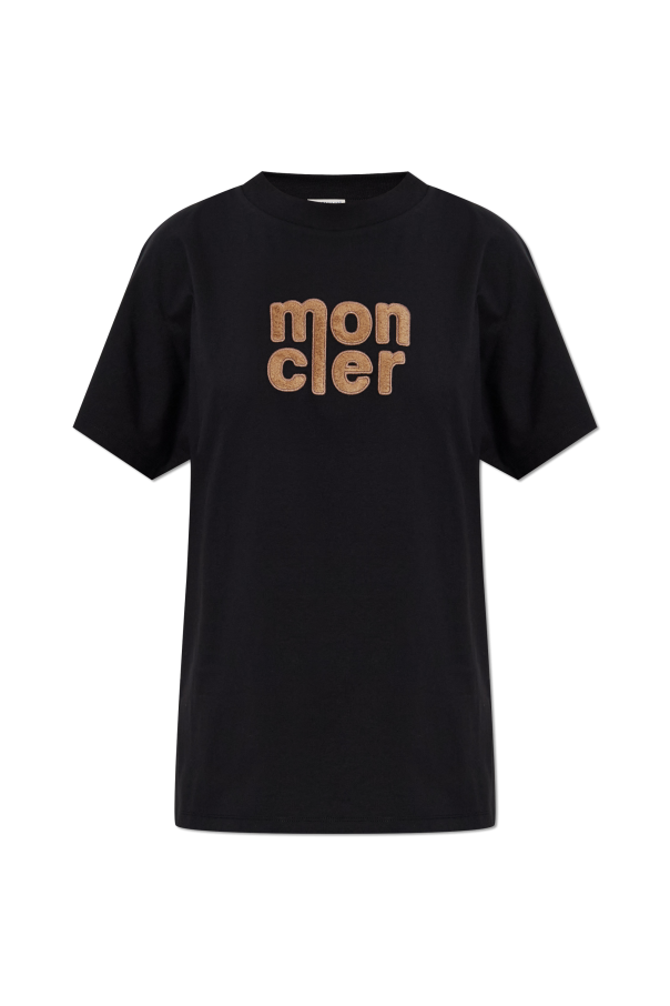Moncler BLACK T-shirt with logo 1