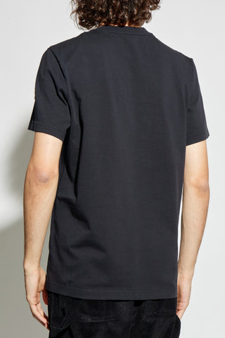 Moncler NAVY BLUE T-shirt with printed logo 4